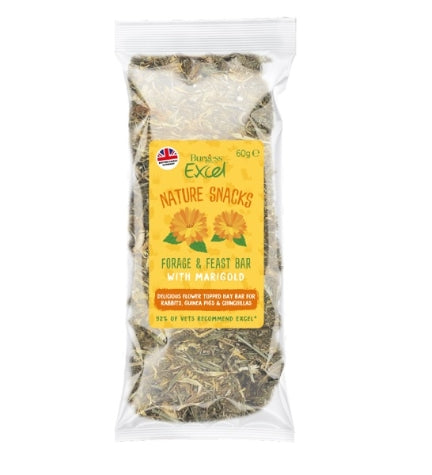 Burgess Excel Forage & Feast Hay Bar Marigold Small Pet Treats 60G