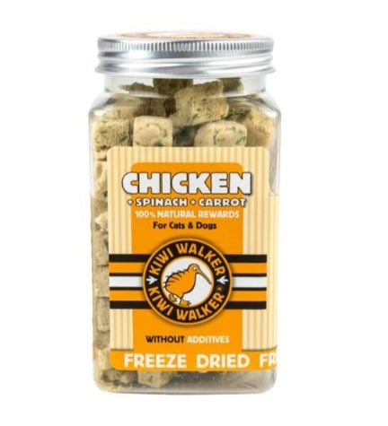 KIWI WALKER Freeze Dried Chicken Spinach Pumpkin Dog & Cat Treats 100G