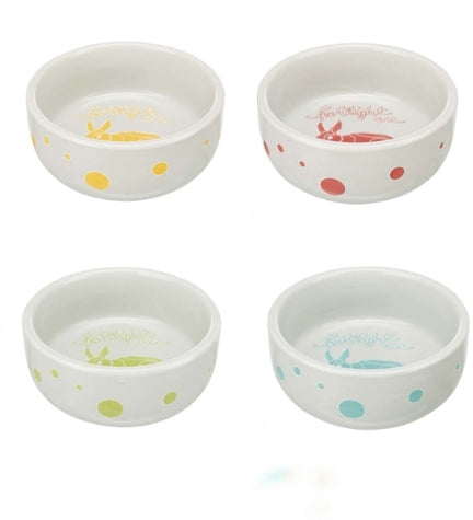 Trixie Spotlight Comic Rabbits Ceramic Bowl for Small Pets