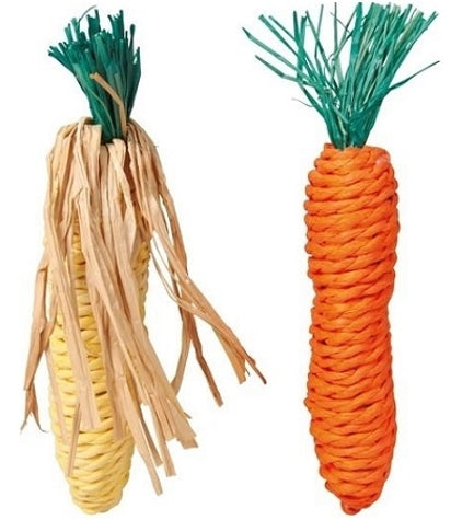 Trixie Straw Carrot And Corn Cob Chew for Small Pets