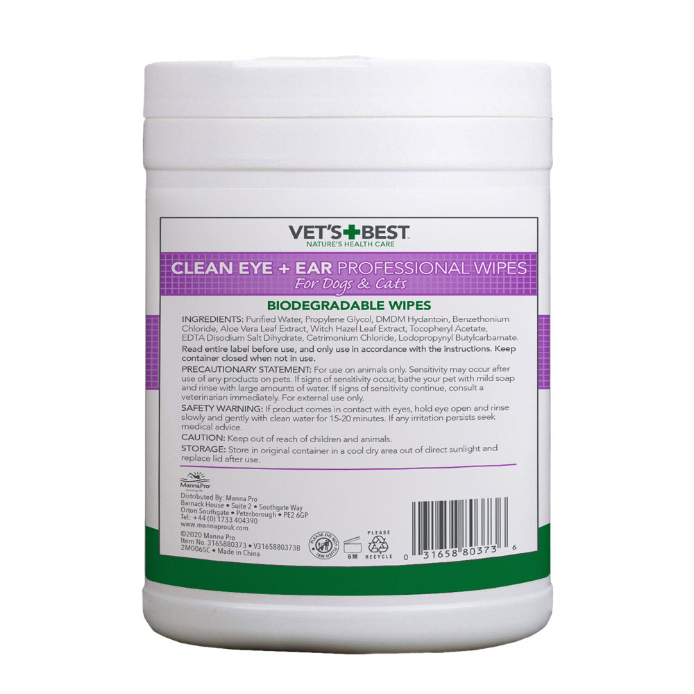 Vet’s Best Ear  &  Eye Wipes – 160 Pack