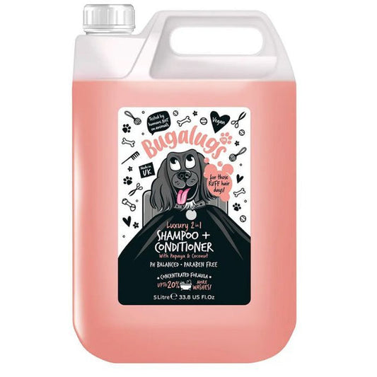 Bugalugs 2in1 Papaya & Coconut Dog Shampoo & Conditioner - 5L