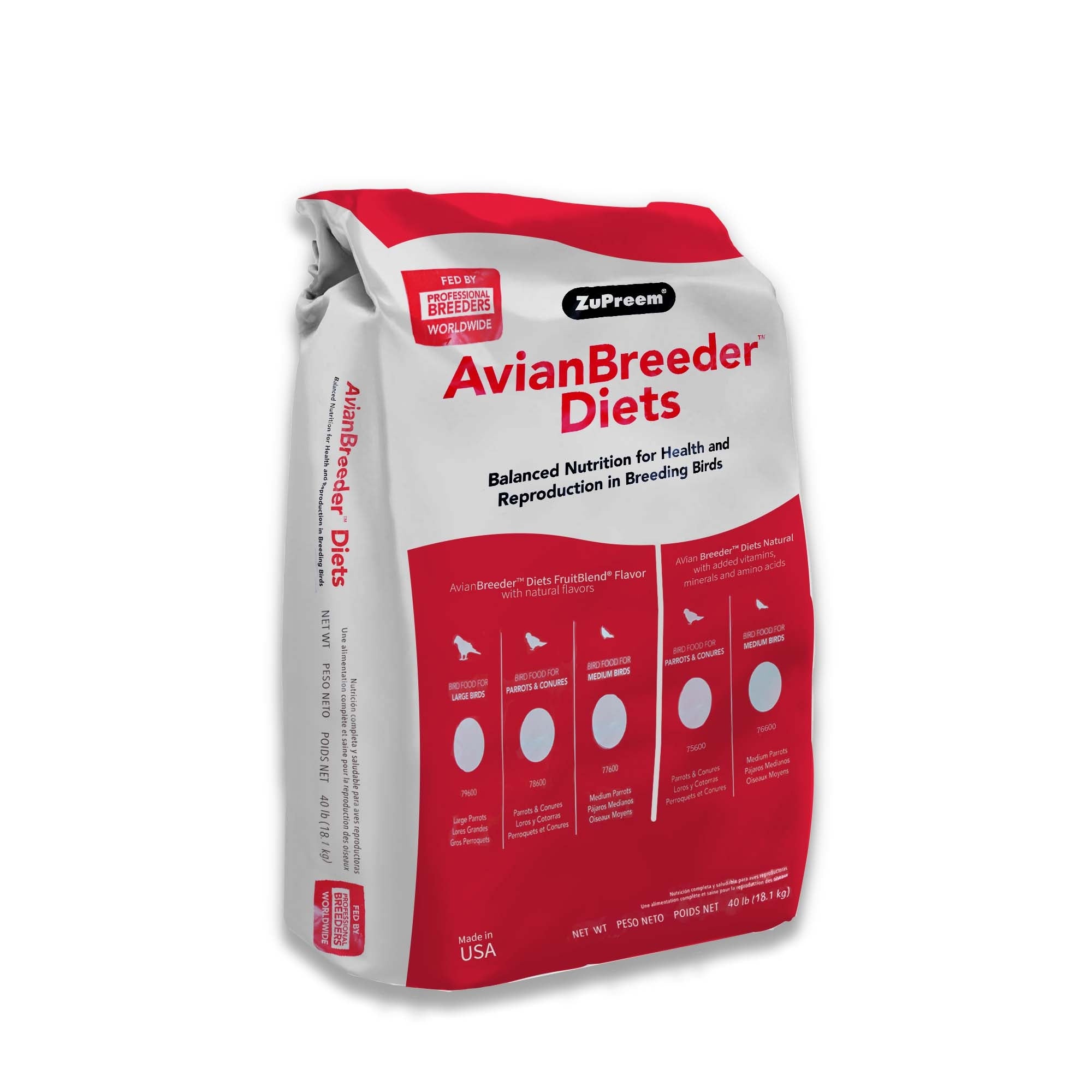 AvianBreeder FruitBlend Diet Cockatiels 40 lbs (18.14 kg)